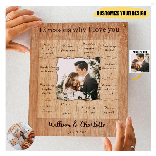 Wooden Puzzle Piece Collage - Personalized Frame